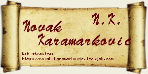 Novak Karamarković vizit kartica